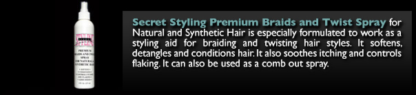Secret Styling Premium Braids and Twists Spray